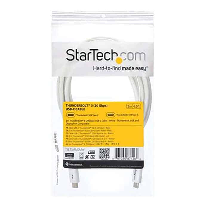 (image for) StarTech.com Thunderbolt 3 (20Gbps) USB-C White Cable